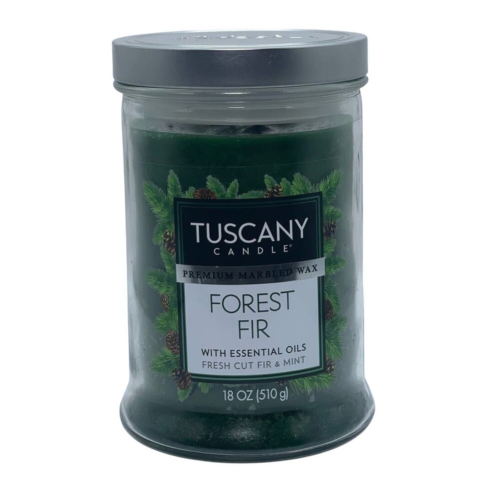 Tuscany Candle Forest Fir Long-Lasting Scented Green Jar Holiday Candle 18oz NWT